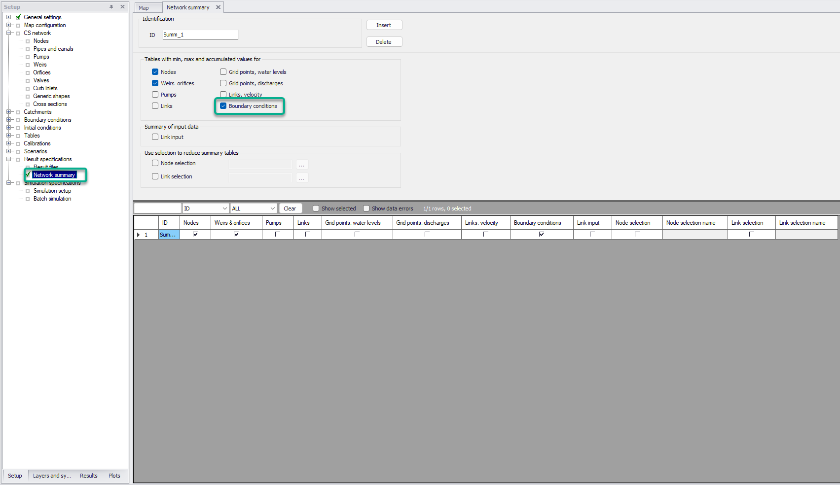 The new option to get a statistics table for boundary conditions in the HTML summary file