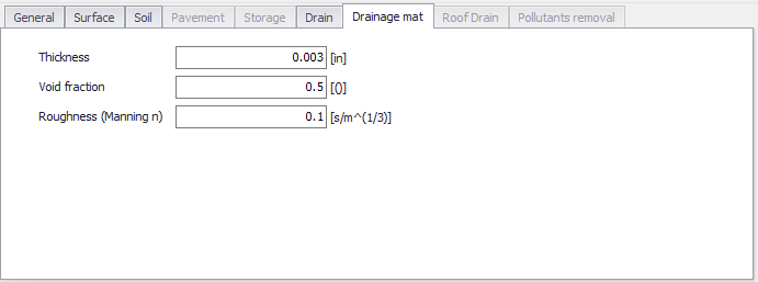 SWMM_LIDPropertiesDrainageMat.png