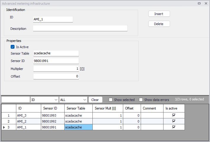 The Advanced metering infrastructure editor